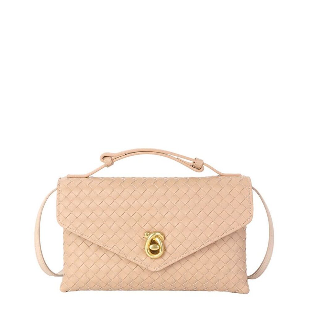 Tiffany & Fred Paris Intrecciato Leather Shoulder Bag, Orange